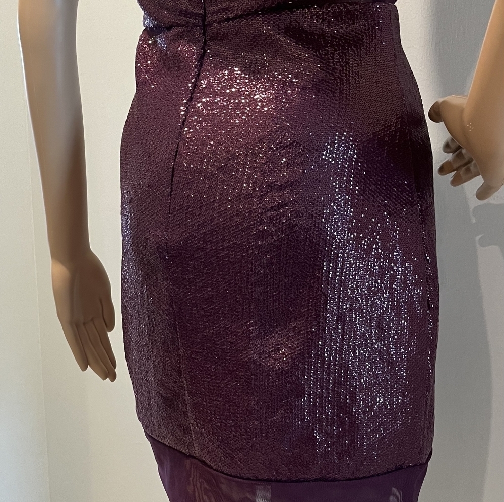 BCBGMaxAzria Gorgeous‎ "Barlow" Mini Dress in Eggplant Sequins  Size Mediu… - Picture 9 of 16